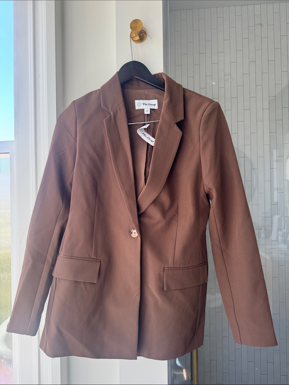 Women's Chocolate Brown Single-Button Blazer
